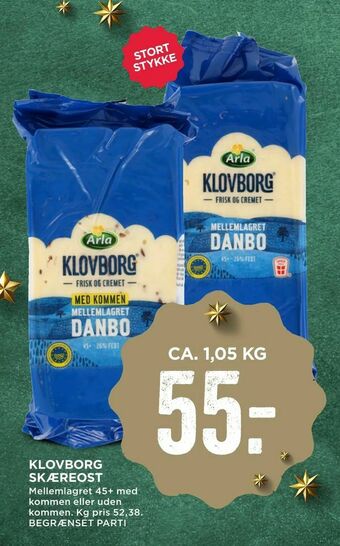 MENY Klovborg skæreost tilbud