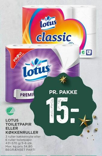 MENY Lotus toiletpapir eller køkkenruller tilbud