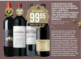 MENY Caravaggi0 2018 château ascumbas saint-emilion grand cru, château victoria haut-medoc cru bourgeois 2016,00 eller enrico verg tilbud