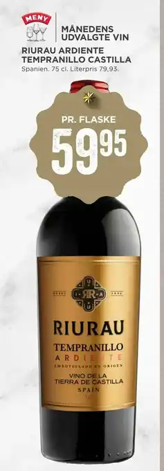 MENY Riurau ardiente tempranillo castilla tilbud