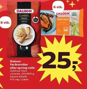 SuperBrugsen Daloon forårsruller eller spring rolls tilbud