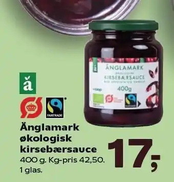 Kvickly Änglamark økologisk kirsebærsauce tilbud