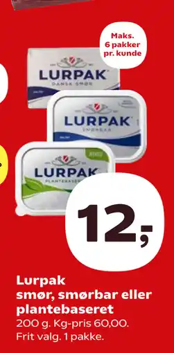 SuperBrugsen Lurpak smør, smørbar eller plantebaseret tilbud