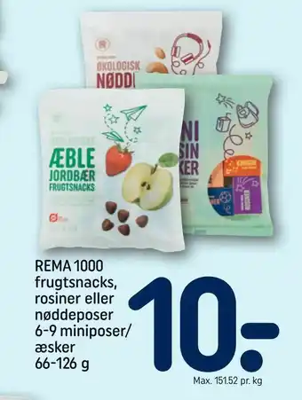 REMA 1000 REMA 1000 frugtsnacks, rosiner eller nøddeposer 6-9 miniposer/ æsker tilbud