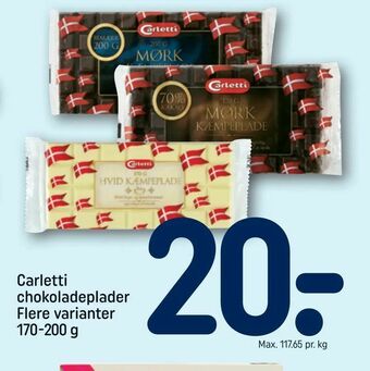 REMA 1000 Carletti chokoladeplader tilbud