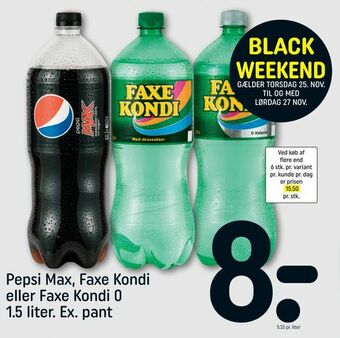 REMA 1000 Pepsi Max, Faxe Kondi eller Faxe kondi 0 tilbud