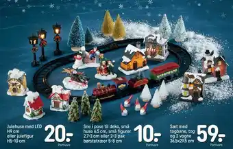 REMA 1000 Sne i pose til deko, små huse 6,5 cm, små figurer 2,7-3 cm eller 2-3 pak børstetræer 5-8 cm tilbud