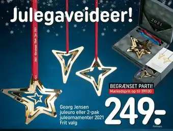 REMA 1000 Georg Jensen juleuro eller 2-pak juleornamenter 2021 Frit valg tilbud