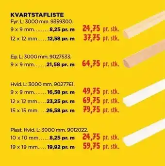 jem & fix KVARTSTAFLISTE tilbud