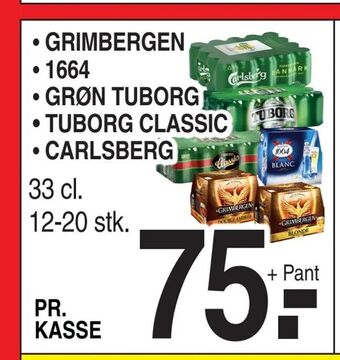 ABC Lavpris Grimbergen • 1664 • grøn tuborg • tuborg classic • carlsberg tilbud