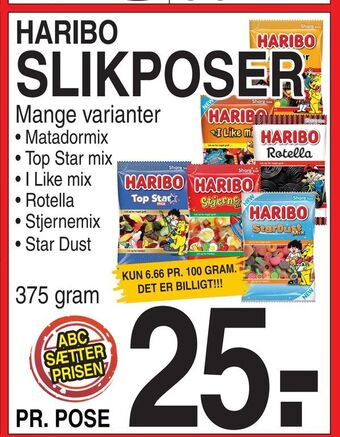 ABC Lavpris Haribo slikposer tilbud