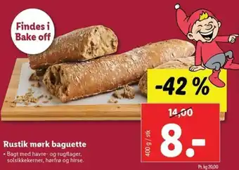 Lidl Rustik Mørk Baguette 400g tilbud