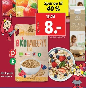 Lidl Økologiske Havregryn tilbud