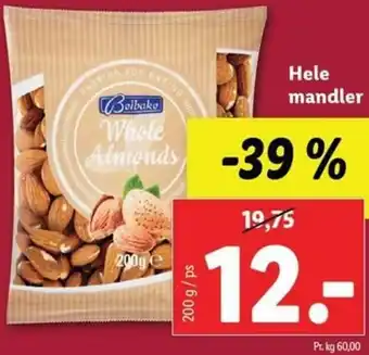 Lidl Hele Mandler 200g tilbud