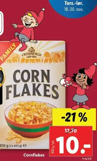 Lidl Cornflakes 850g tilbud
