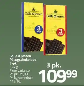 Fleggaard Galle & Jessen Pålægschokolade tilbud