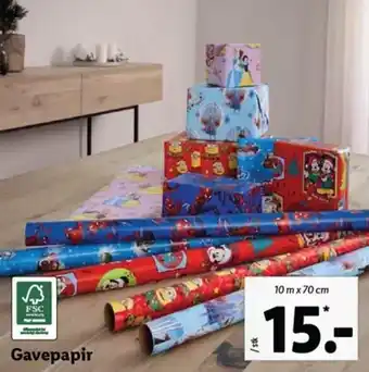 Lidl Gavepapir 10m x 70 cm tilbud
