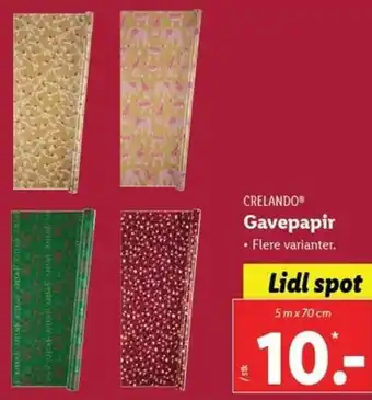 Lidl Gavepapir 5 m x 70cm tilbud