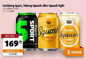 Scandinavian Park Carlsberg Sport, Tuborg Squash eller Squash light tilbud
