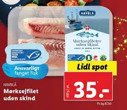 Lidl HAVBLÅ Mørksejfilet uden skind tilbud