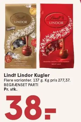 SPAR Lindt Lindor Kugler tilbud