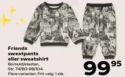 Kvickly Friends sweatpants eller sweatshirt tilbud