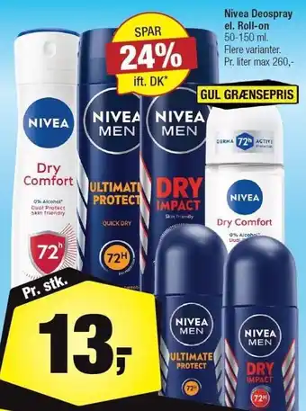 Calle Nivea Deospray el. Roll-on tilbud