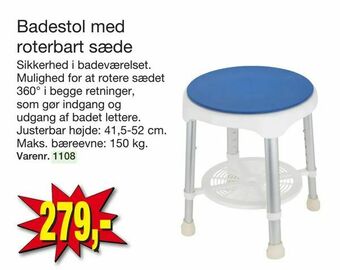 Harald Nyborg Badestol med roterbart sæde tilbud