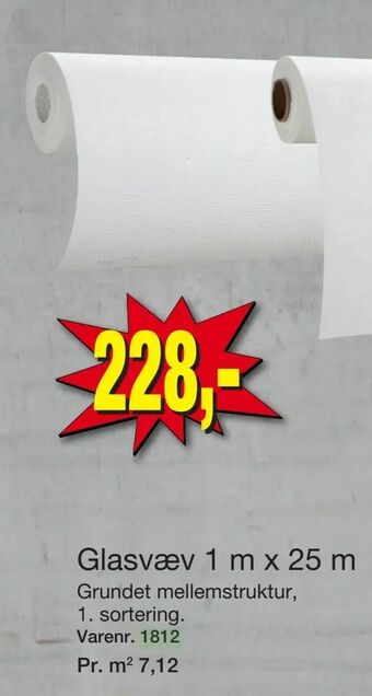 Harald Nyborg Glasvæv 1 m x 25 m tilbud