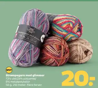 Netto Strømpegarn med glimmer tilbud