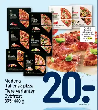 REMA 1000 Modena italiensk pizza Flere varianter Dybfrost 395-440 g tilbud