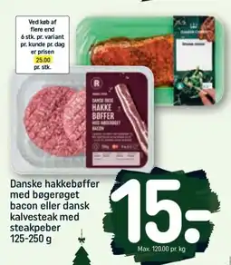 REMA 1000 Danske hakkebøffer med bøgerøget bacon tilbud