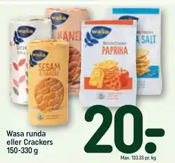 REMA 1000 WASA runda eller Crackers tilbud