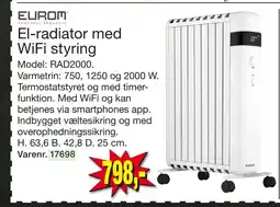 Harald Nyborg El-radiator med WiFi styring tilbud