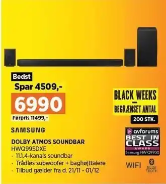 Power SAMSUNG DOLBY ATMOS SOUNDBAR tilbud