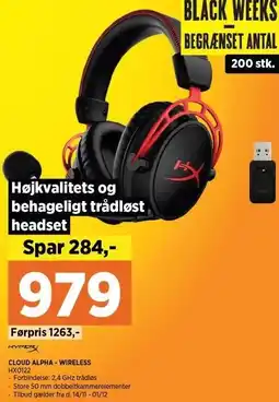Power HYPERX CLOUD ALPHA - WIRELESS tilbud