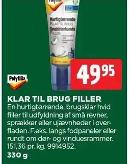 jem & fix POLYFILLA KLAR TIL BRUG FILLER tilbud