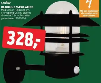 jem & fix BLOKHUS VÆGLAMPE tilbud