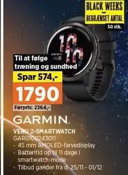 Power GARMIN VENU 2-SMARTWATCH tilbud