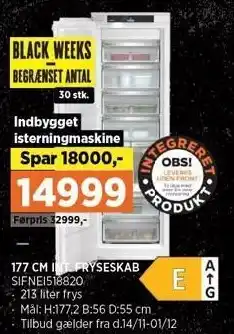 Power 177 CM INT. FRYSESKAB tilbud