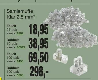 Harald Nyborg Samlemuffe Klar 2,5 mm2 tilbud