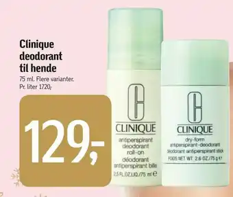 Føtex Clinique deodorant til hende tilbud