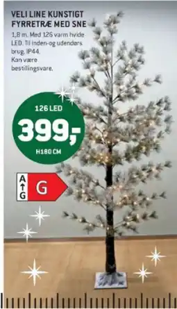 XL-BYG Veli line kunstigt fyrretræ med sne tilbud