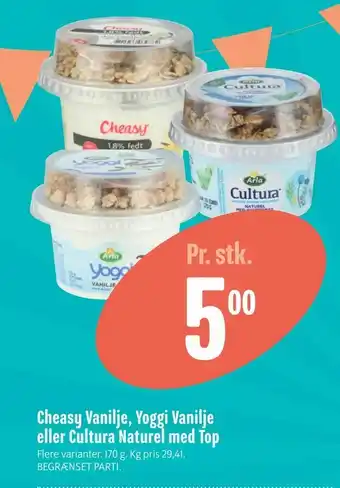Min Købmand Cheasy Vanilje, Yoggi Vanilje eller Cultura Naturel med Top tilbud