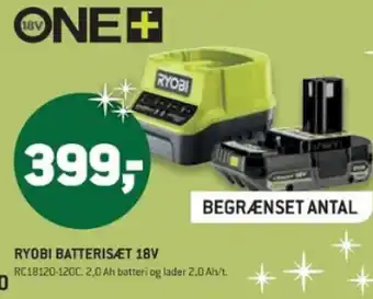 XL-BYG RYOBI Batterisæt 18V tilbud