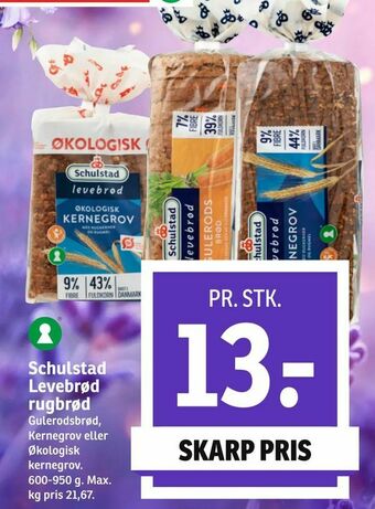 SPAR Schulstad Levebrød rugbrød tilbud