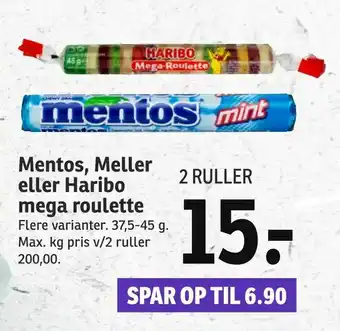 SPAR Mentos, Meller eller Haribo mega roulette tilbud