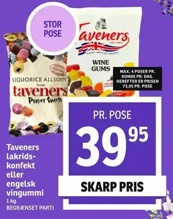 Taveners lakridskonfekt eller engelsk vingummi