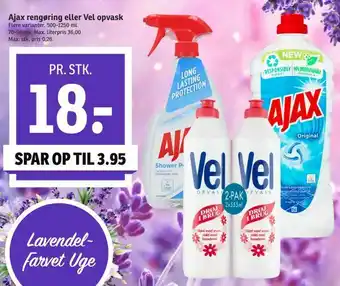 SPAR Ajax rengøring eller Vel opvask tilbud