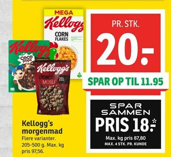 SPAR Kellogg's morgenmad tilbud